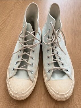 Light Sky Blue Converse Women size 10